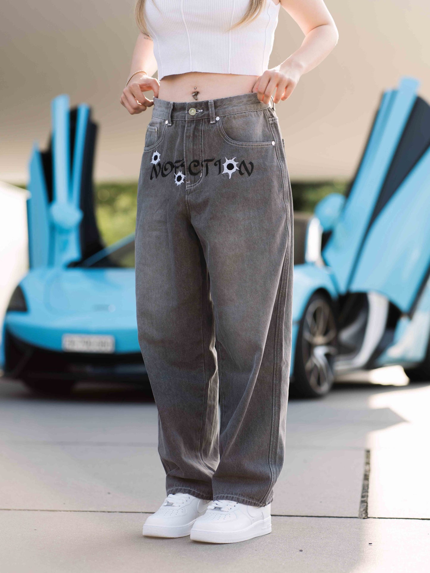 GREY BLEACHED DENIM